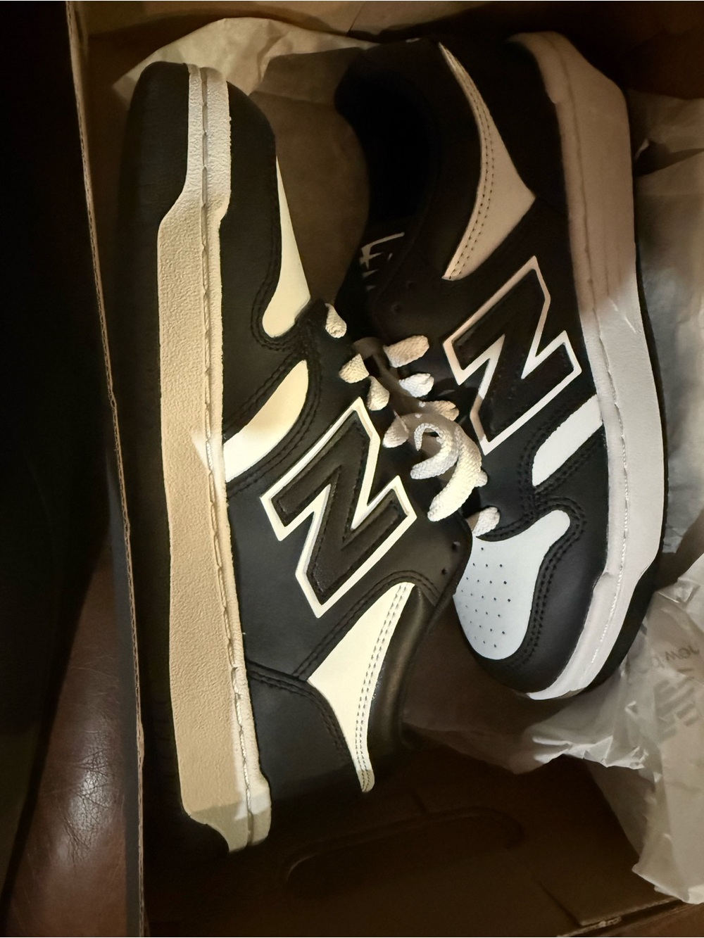 New Balance Black and White Retro Court Sneakers